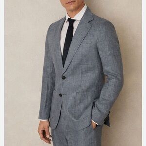 Reiss Linen Grey Blazer